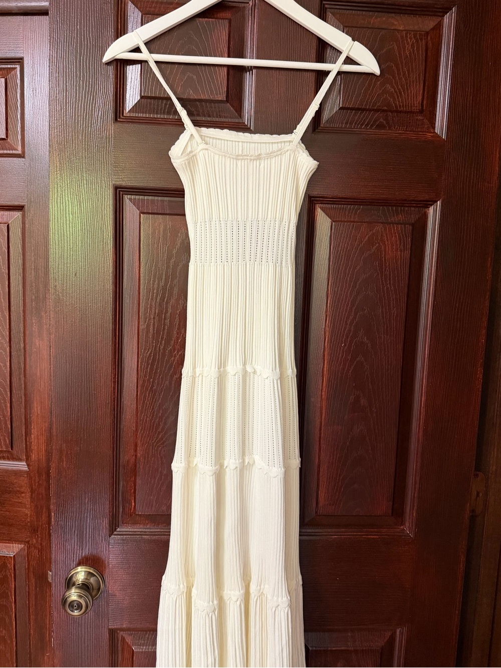 NWT Meshki Finley Pointelle Knit Maxi Dress in Ivory - Picture 12 of 15